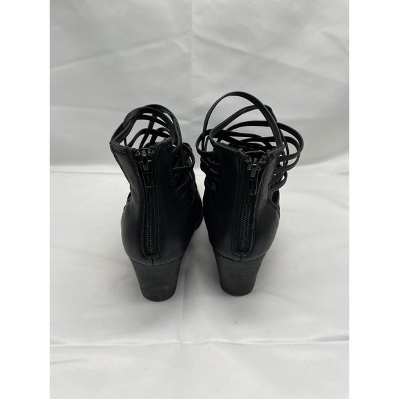 Big Buddha Woven Heeled Ankle Boot Sz 8  Blk Zip Up Back - Picture 4 of 9